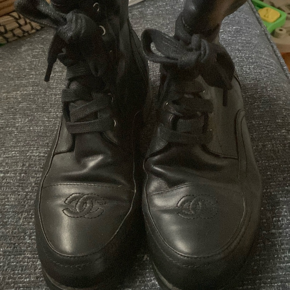 Chanel Size 40 Black Boots